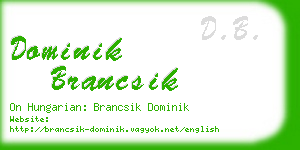 dominik brancsik business card